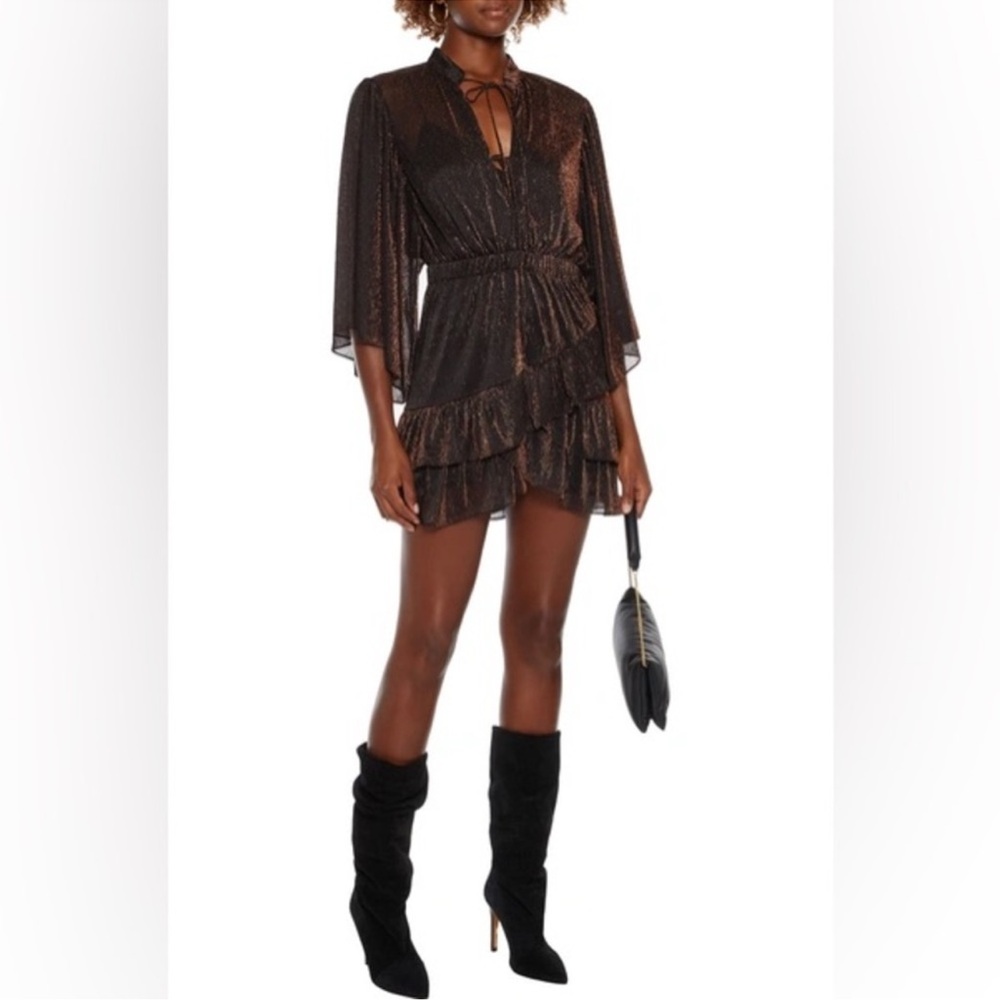 IRO Mini Dress Black & Gold sparkly